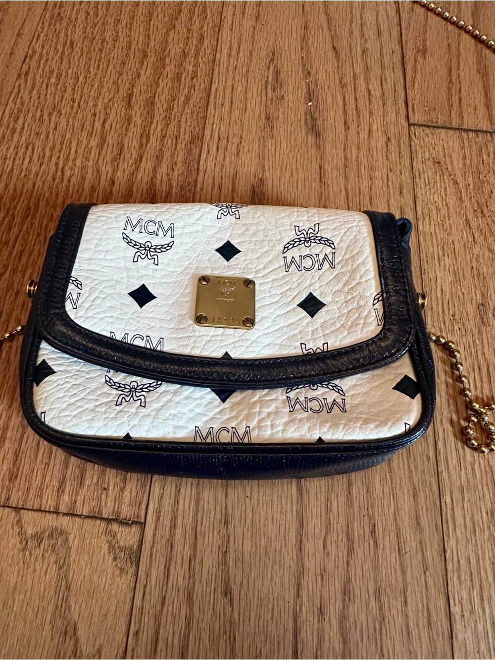 MCM Visetos Monogram Chain Crossbody Bag